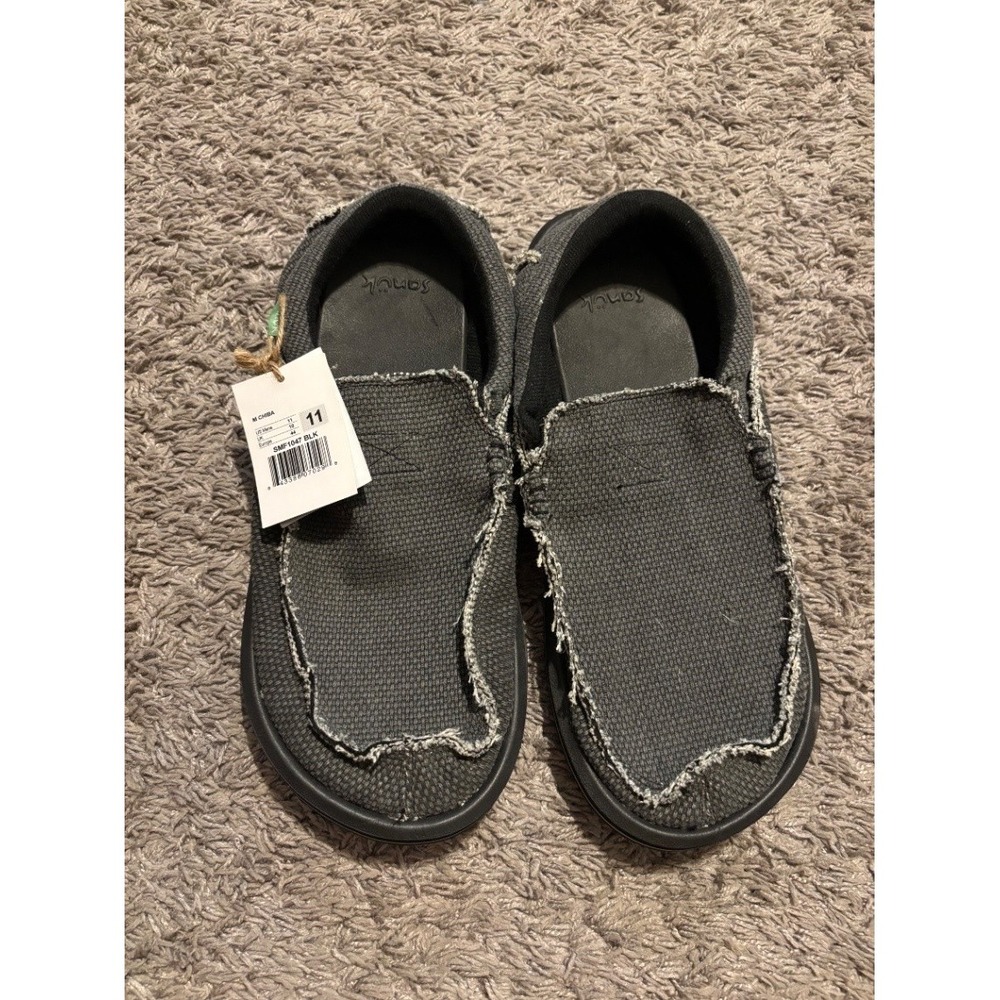 Sanuk Machine Marshal Sidewalk Surfer Mens Slip On Shoes Black Size 11 SMF1047